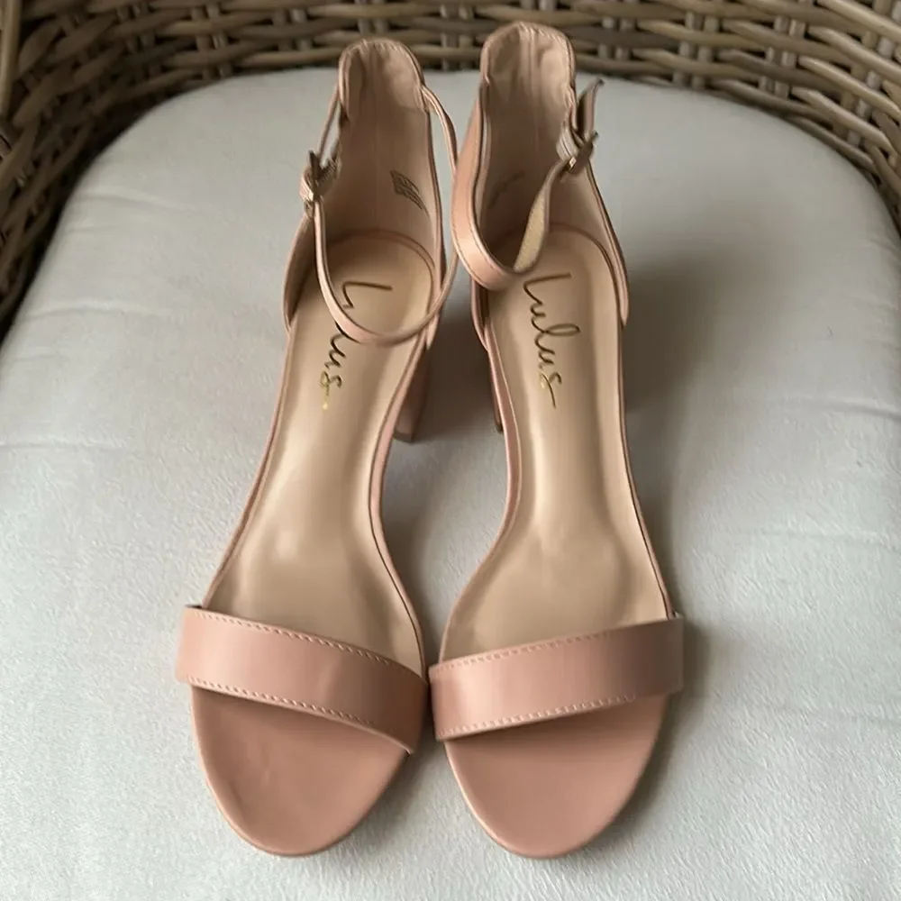 Lulus Harper Almond Ankle Strap Heels Size 8.5US